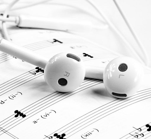 Kopfhörer Musiknoten