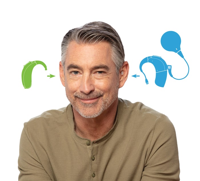 Phonak Alter Mann mit Hörgerät