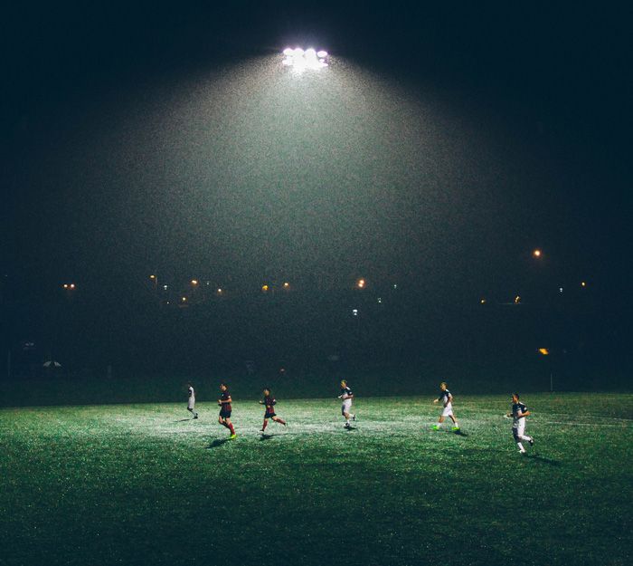 Fussball bei Regen