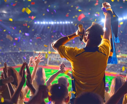 Fußballstadion Fans laut