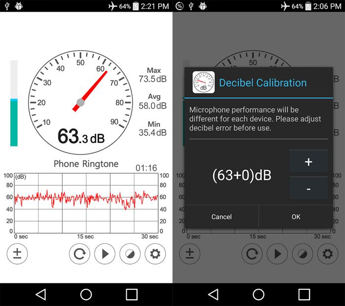 Schallmess-App für Android Smartphones